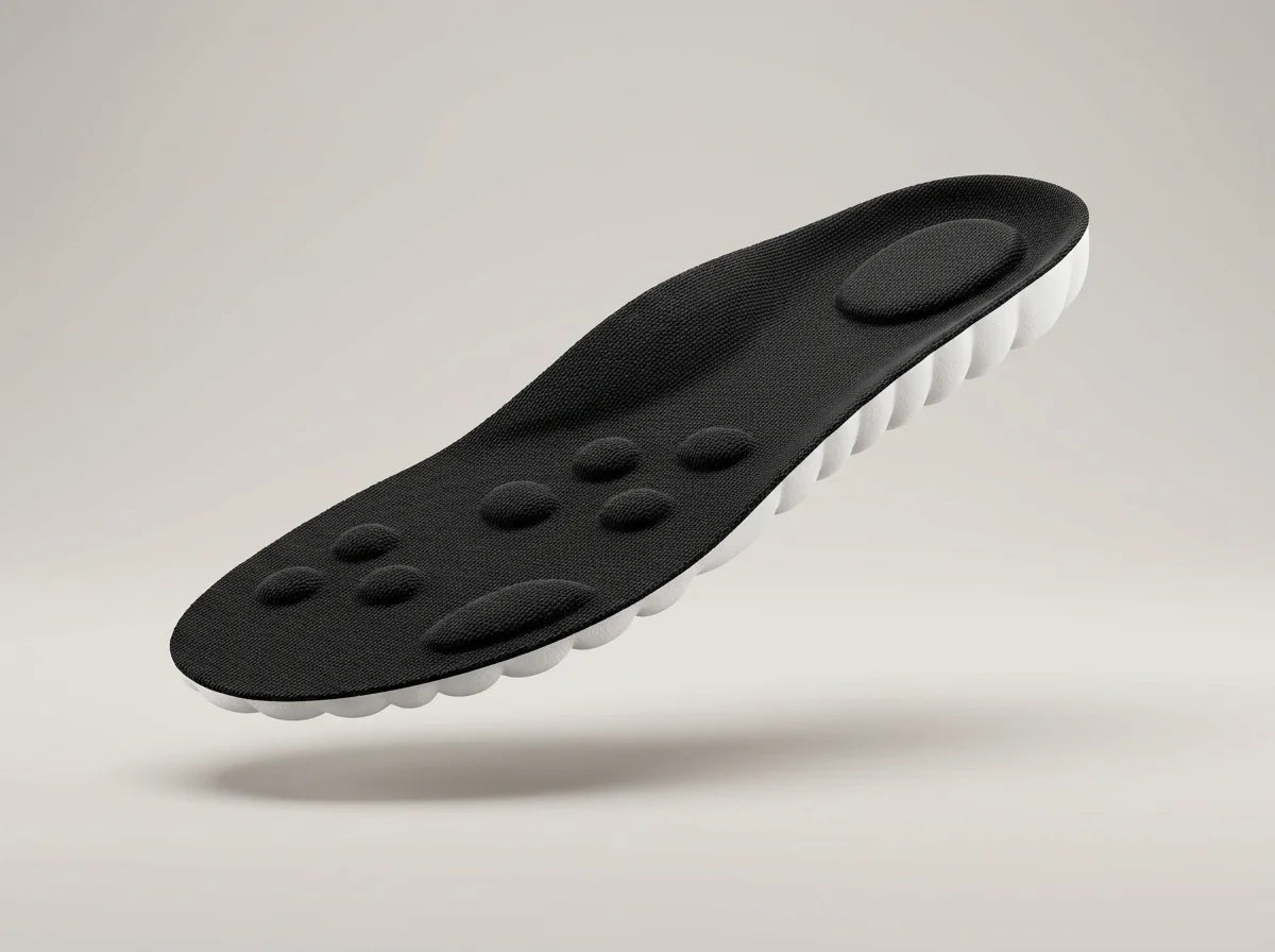 The Back9Relief golf insole with its five layers numbered